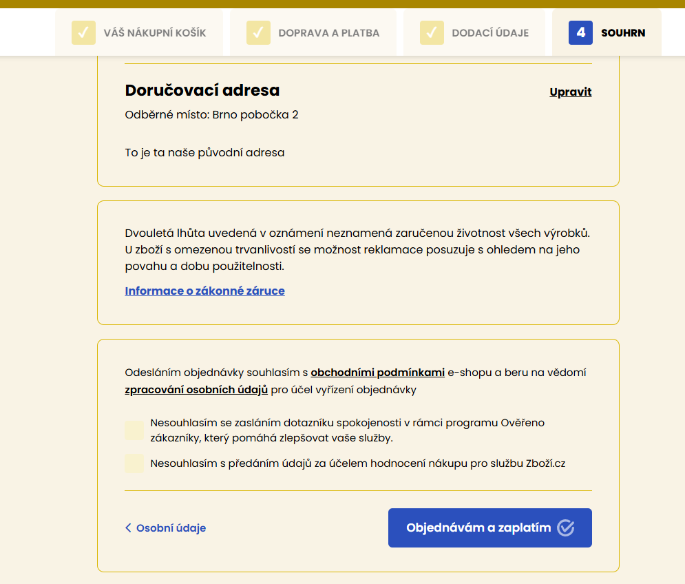 Náhled na pokladnu