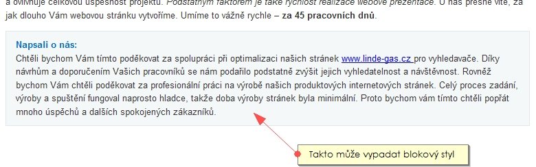 blokový styl blokový styl