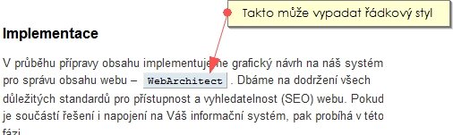 řádkový styl řádkový styl